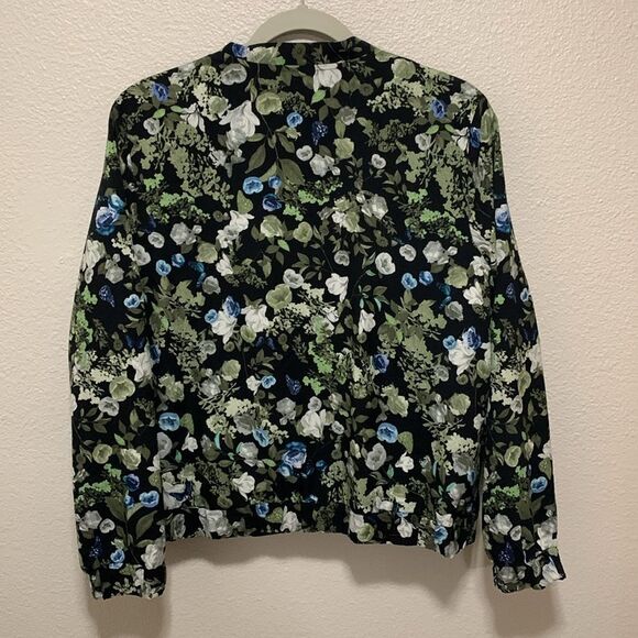 Christopher & Banks Women’s Lightweight Jacket Size M Blue/White Floral - Picture 2 of 6
